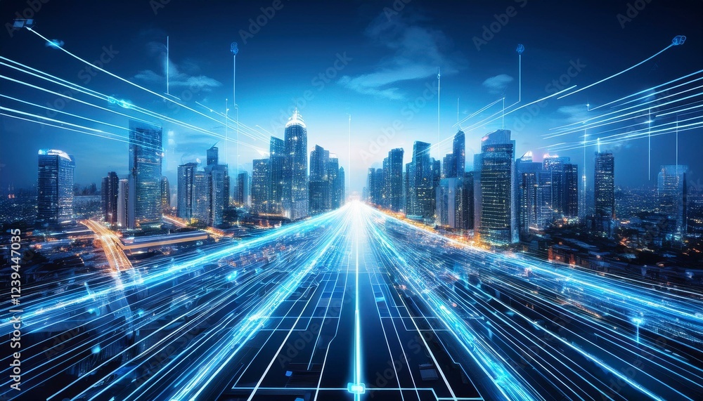 futuristic smart city with digital infrastructure and urban innovation futuristic smart city with digital infrastructure and urban innovation
