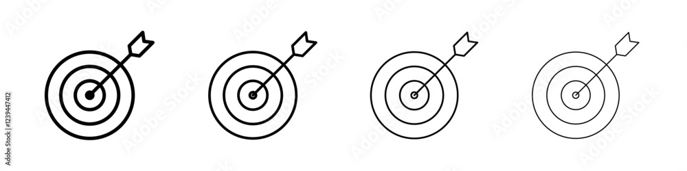 Objectives icon Outline sign symbol set Objectives icon Outline sign symbol set