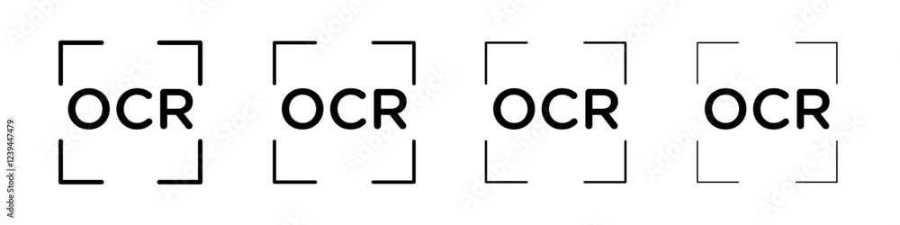 OCR icon Outline sign symbol set OCR icon Outline sign symbol set
