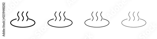 Onsen icon Outline sign symbol set