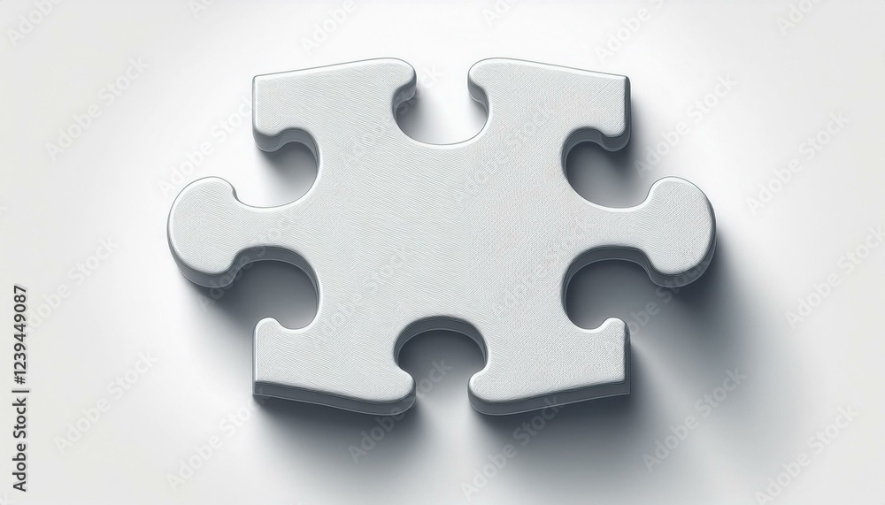 puzzle piece a single puzzle piece with empty white color isolated on a white background puzzle piece a single puzzle piece with empty white color isolated on a white background