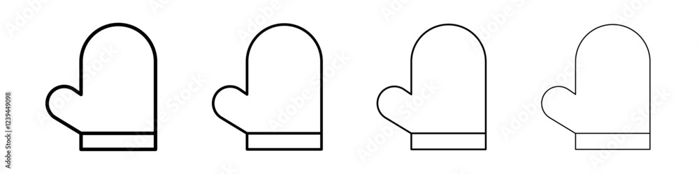 Oven mitt icon Outline sign symbol set Oven mitt icon Outline sign symbol set