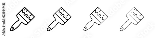 Paintbrush icon Outline sign symbol set