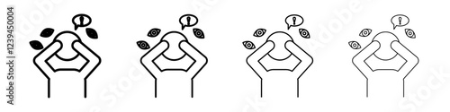 Paranoia icon Outline sign symbol set