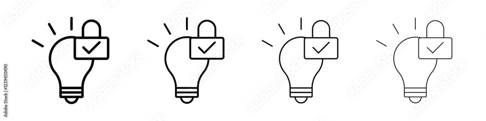 Patent idea icon Outline sign symbol set Patent idea icon Outline sign symbol set