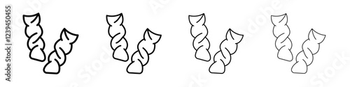 Pasta icon Outline sign symbol set