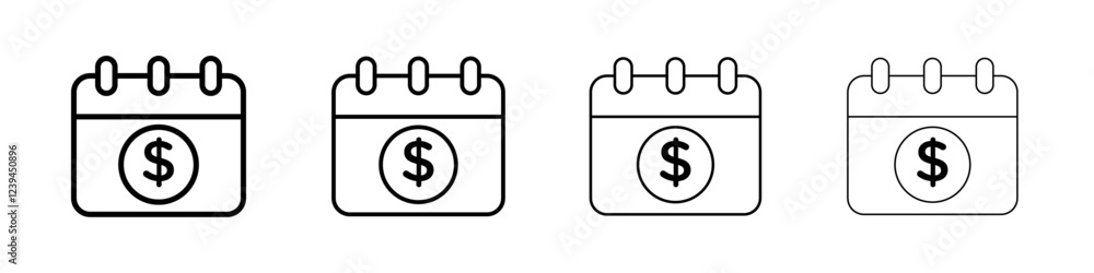 Payday icon Outline sign symbol set Payday icon Outline sign symbol set
