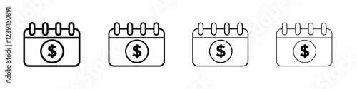 Payday icon Outline sign symbol set