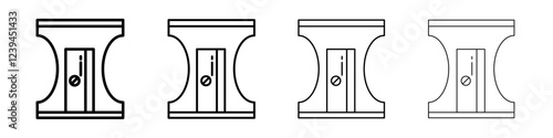 Pencil sharpener icon Outline sign symbol set