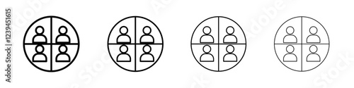 People segmentation icon Outline sign symbol set