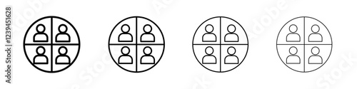 People segmentation icon Outline sign symbol set