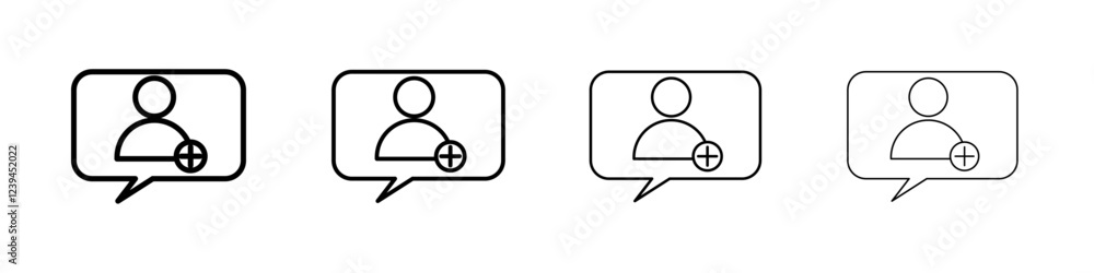 Person conversation icon Outline sign symbol set Person conversation icon Outline sign symbol set