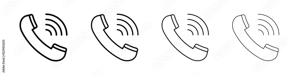 Phone call icon Outline sign symbol set Phone call icon Outline sign symbol set