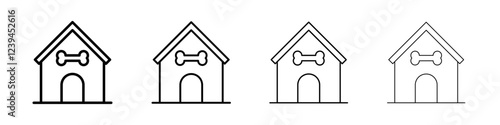 Pet House icon Outline sign symbol set
