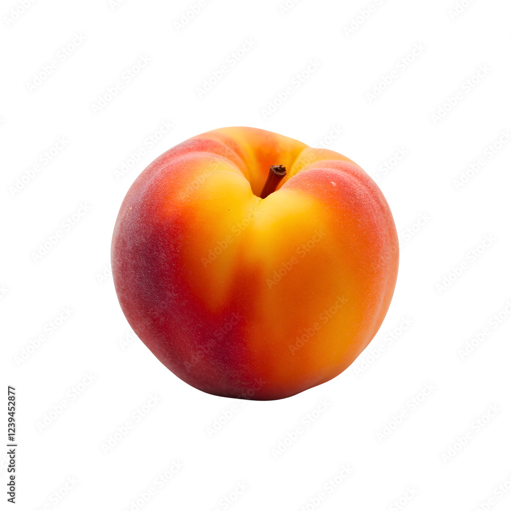 Vibrant Peach with Red and Yellow Hues on White Background Vibrant Peach with Red and Yellow Hues on White Background