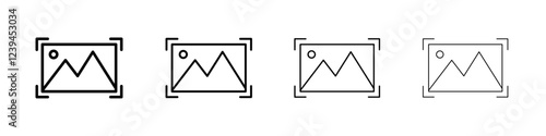 Picture snapshot icon Outline sign symbol set