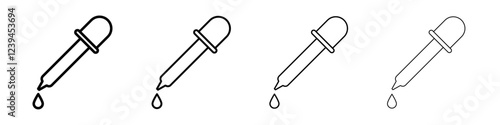 pipette icon Outline sign symbol set