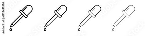 pipette icon Outline sign symbol set