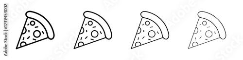 Pizza slice icon Outline sign symbol set