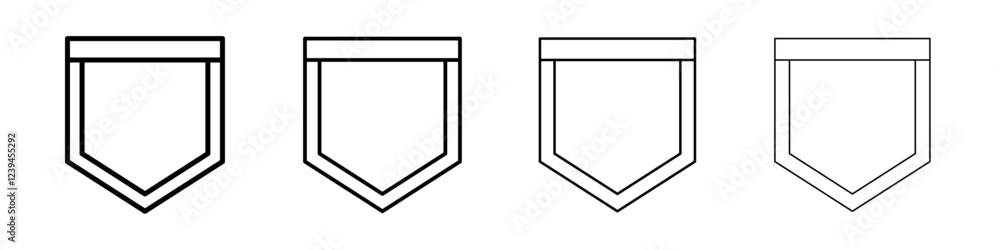 Pocket icon Outline sign symbol set Pocket icon Outline sign symbol set
