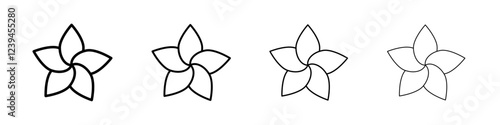 plumeria icon Outline sign symbol set