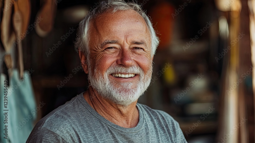 A smiling older man portrait, exuding warmth and wisdom with a joyful expression, capturing the essence of experience and positivity in his smile. A smiling older man portrait, exuding warmth and wisdom with a joyful expression, capturing the essence of experience and positivity in his smile.