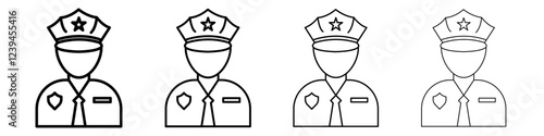Police icon Outline sign symbol set