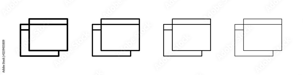 Pop up icon Outline sign symbol set Pop up icon Outline sign symbol set