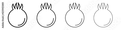 pomegranate icon Outline sign symbol set