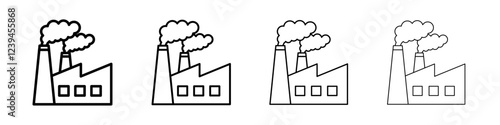 Pollution icon Outline sign symbol set