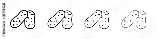 Potato icon Outline sign symbol set