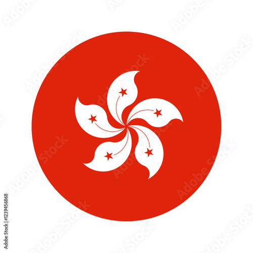 Round Hong Kong flag icon