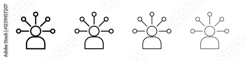 Productive man icon Outline sign symbol set