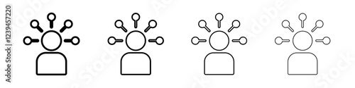 Productive man icon Outline sign symbol set