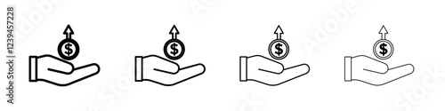Profit icon Outline sign symbol set