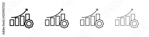 Productivity icon Outline sign symbol set