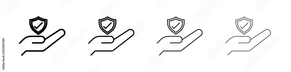 Protection icon Outline sign symbol set Protection icon Outline sign symbol set