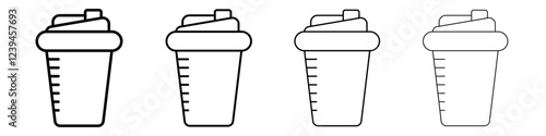 Protein shake icon Outline sign symbol set