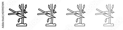 Pruning icon Outline sign symbol set