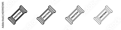 Protein bar icon Outline sign symbol set
