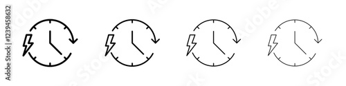 Quick time icon Outline sign symbol set