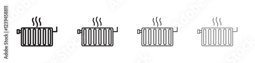 Radiator icon Outline sign symbol set