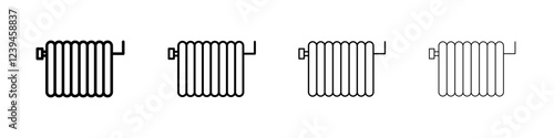 Radiator icon Outline sign symbol set