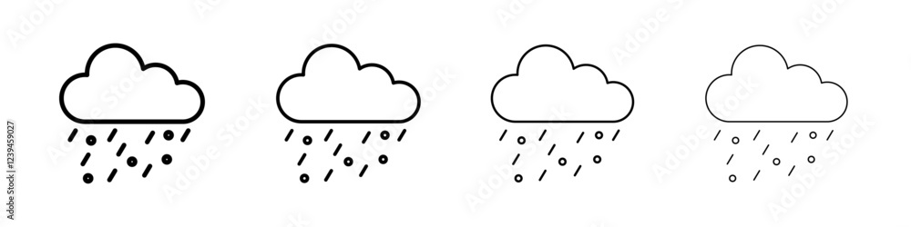 Rain icon Outline sign symbol set Rain icon Outline sign symbol set