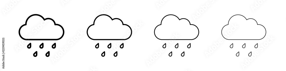 Rain icon Outline sign symbol set Rain icon Outline sign symbol set