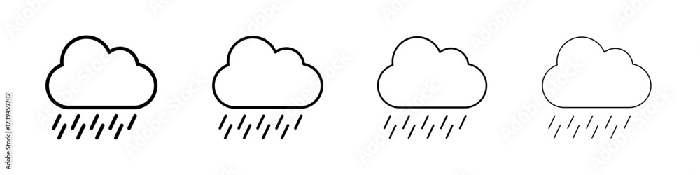 Rainy icon Outline sign symbol set Rainy icon Outline sign symbol set