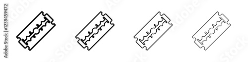 Razor blade icon Outline sign symbol set