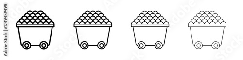 Raw material icon Outline sign symbol set