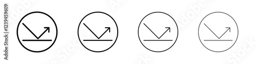 rebound icon Outline sign symbol set