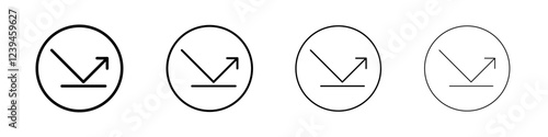 rebound icon Outline sign symbol set